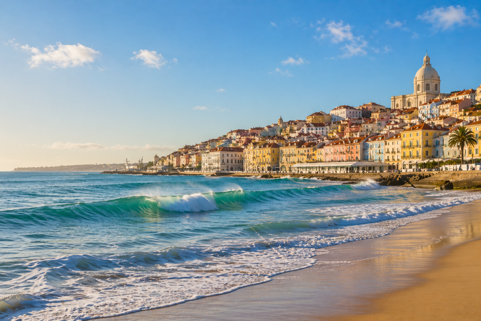 Blue water and beach in Portugal