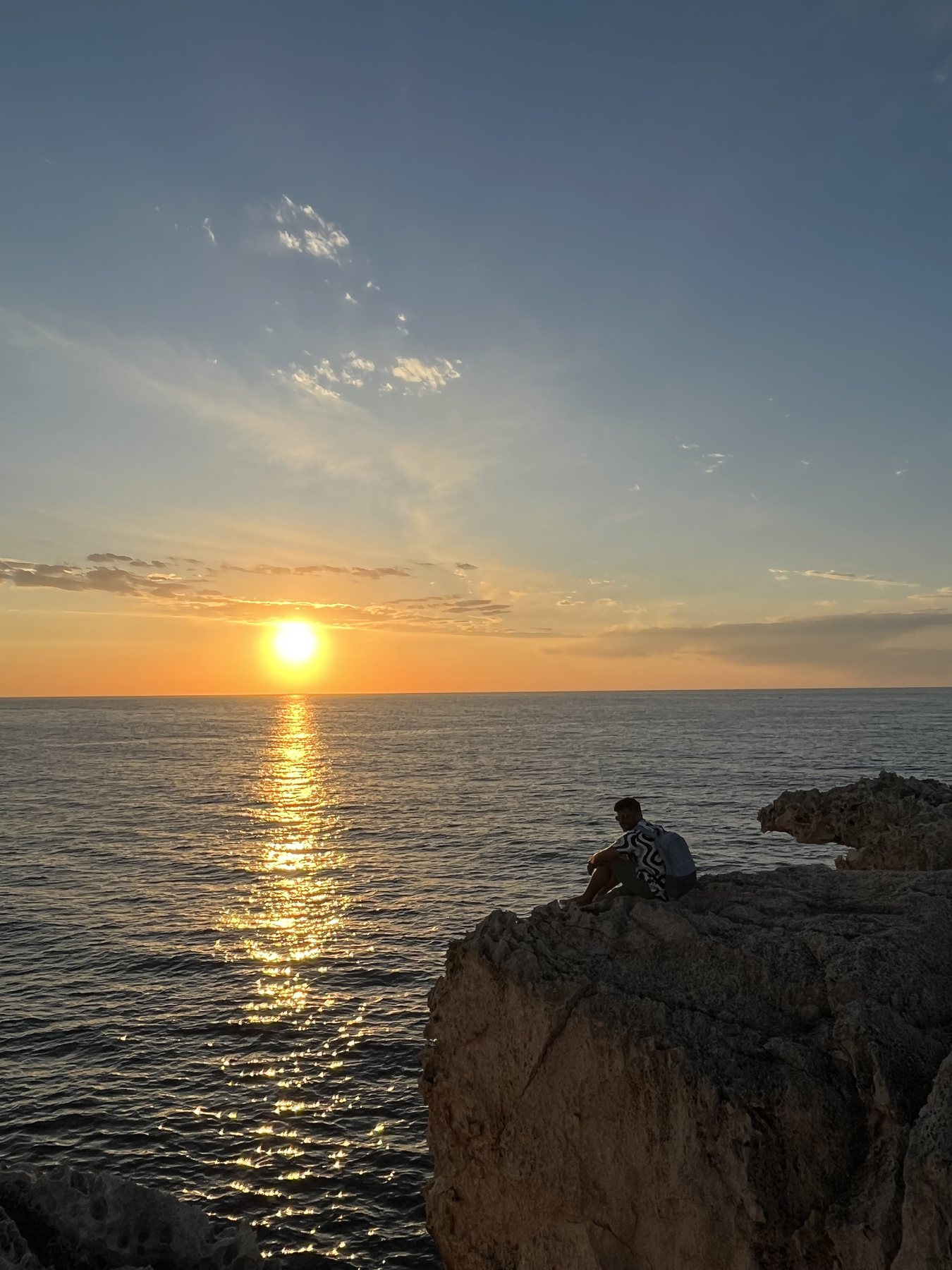 Golden sunset over the sea
