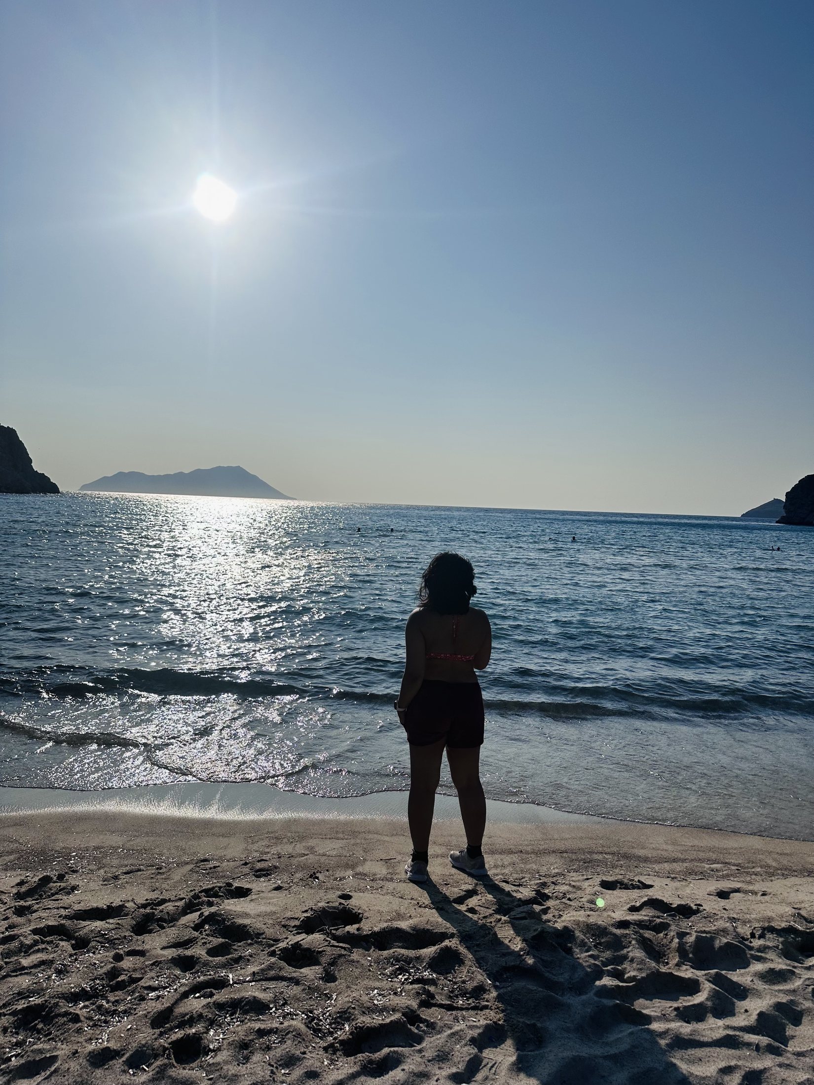 Blue water and beach in Greece